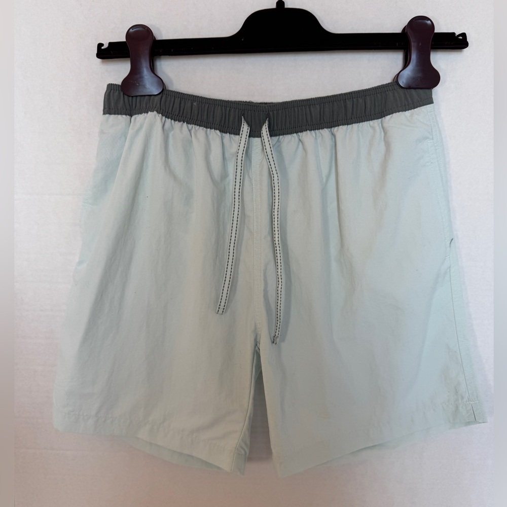 Bonpoint Kids Soft Blue and Grey Mesh-Lined Swim Shorts